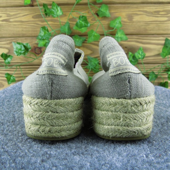 Bobs By‎ Skechers Women Flat Shoes Taupe Fabric Slip On Size 7.5 Medium - Picture 5 of 10